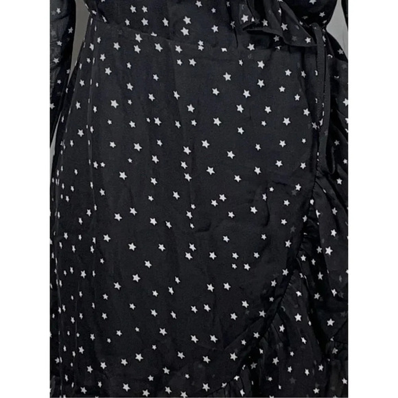 By the Way Revolve Rachel Star Print Long Sleeve Black and White Mini Dress - Picture 9 of 9
